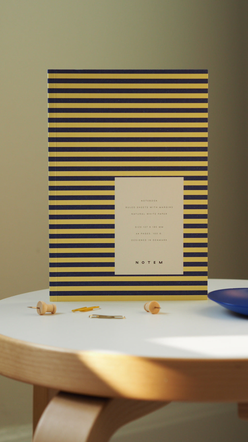 VITA notesbog, small - Blue & Yellow